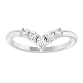 1/4 CTW Natural Diamond Graduated V Ring